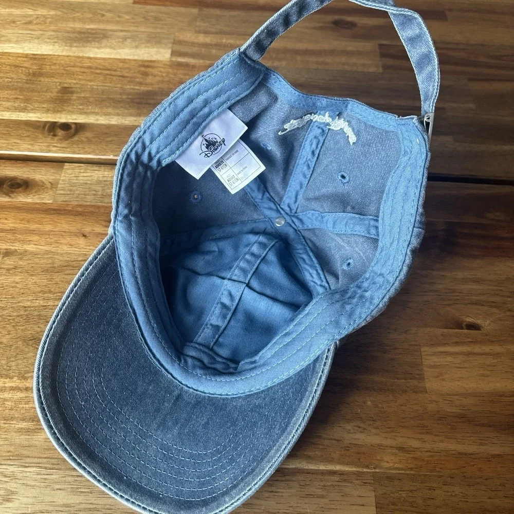 Disney Parks Mickey Mouse Adjustable Hat Denim Embroidered Cap ( 57-61 Cm )